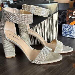 Gianni Bini Gold Bedazzled Heels